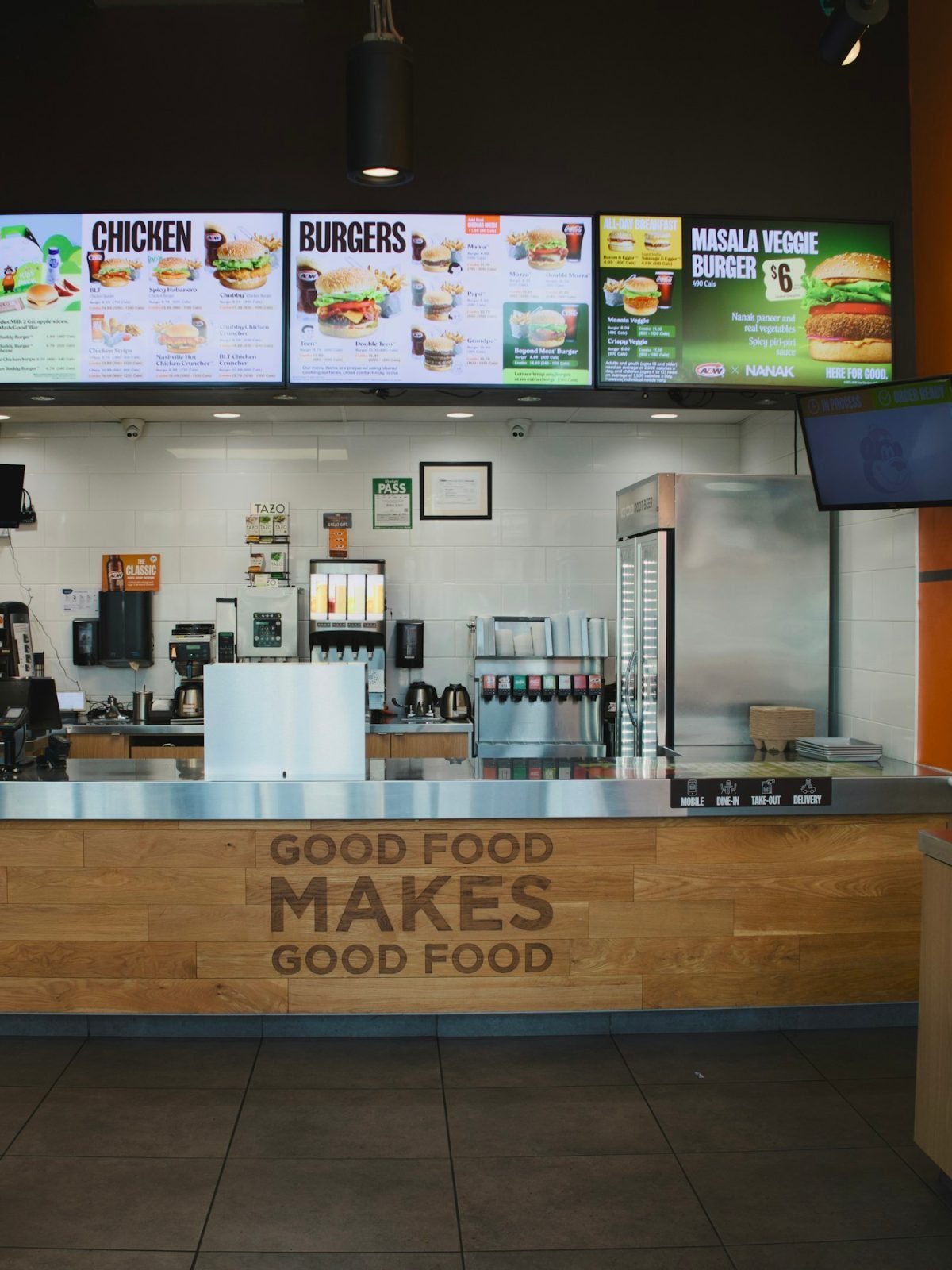 Quick-service restaurant counter